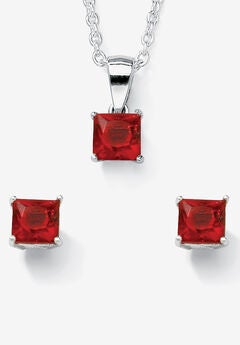 Birthstone Jewelry Set In .925 Silver