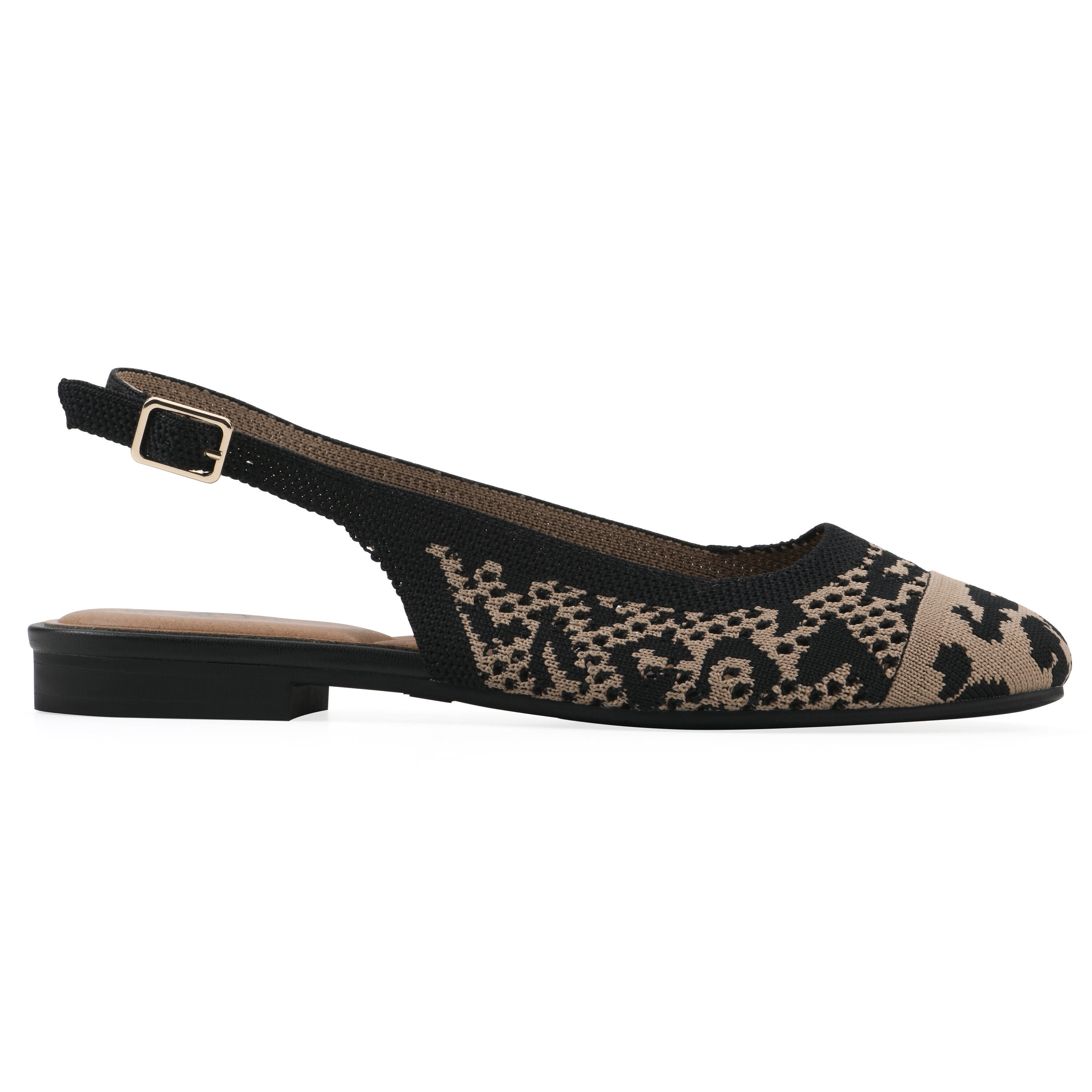 Bonie Sling Back Flat, LEOPARD FABRIC, alternate image number 2