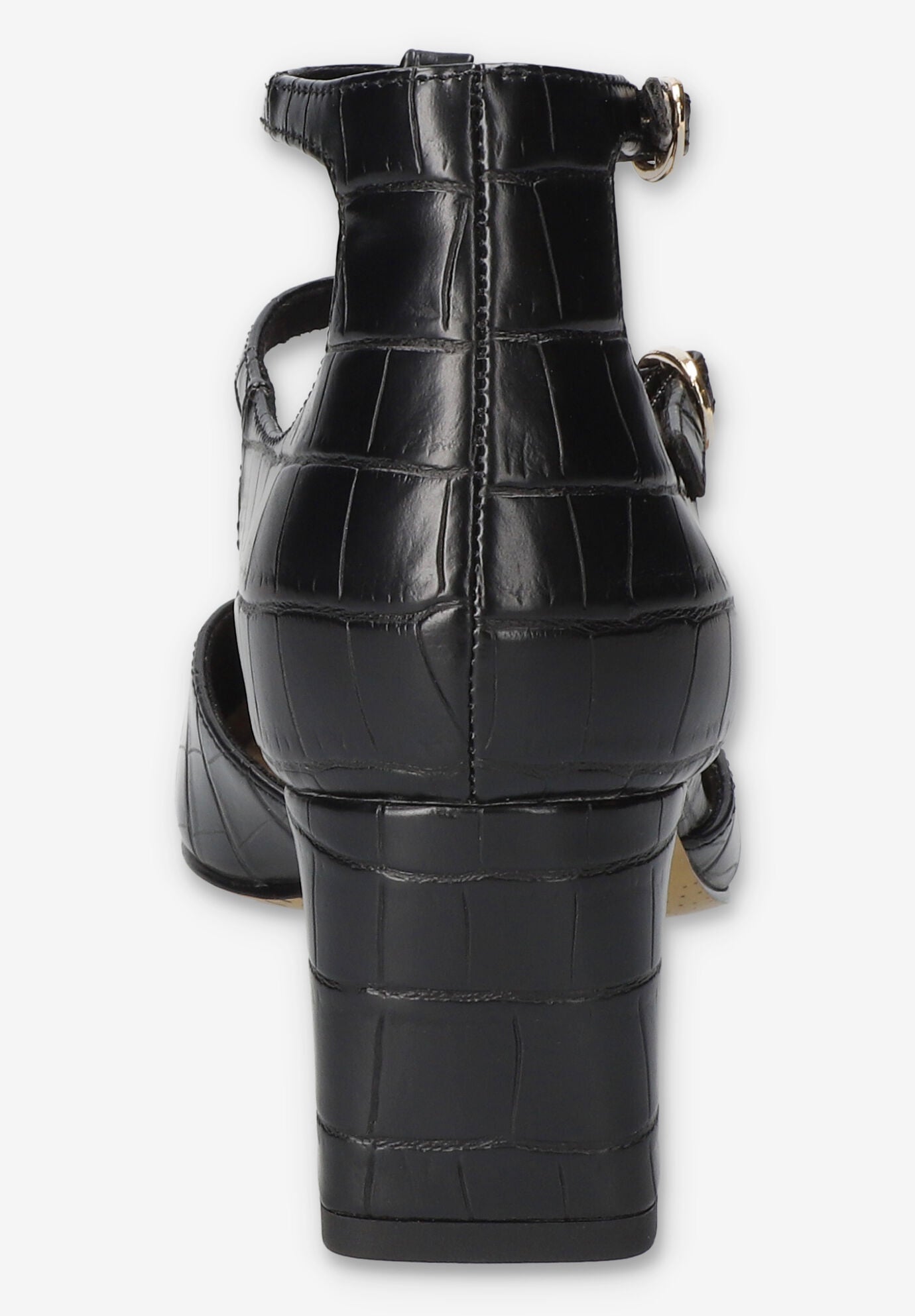 Harpswell Block Heel Pump, BLACK CROCO, on-hover image number 1