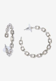Chain Link Hoop Earrings