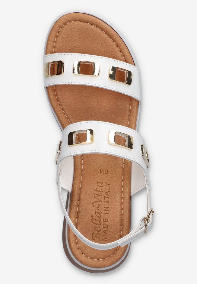 Vic-Italy Wedge Sandal, WHITE LEATHER, alternate image number 6