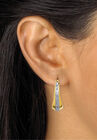 Gold-Plated Hoop Earrings with Diamond Accent, , alternate image number null