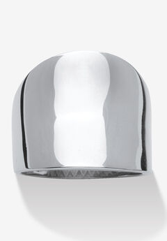 Stainless Steel Concave Cigar Band Ring (10Mm) Jewelry