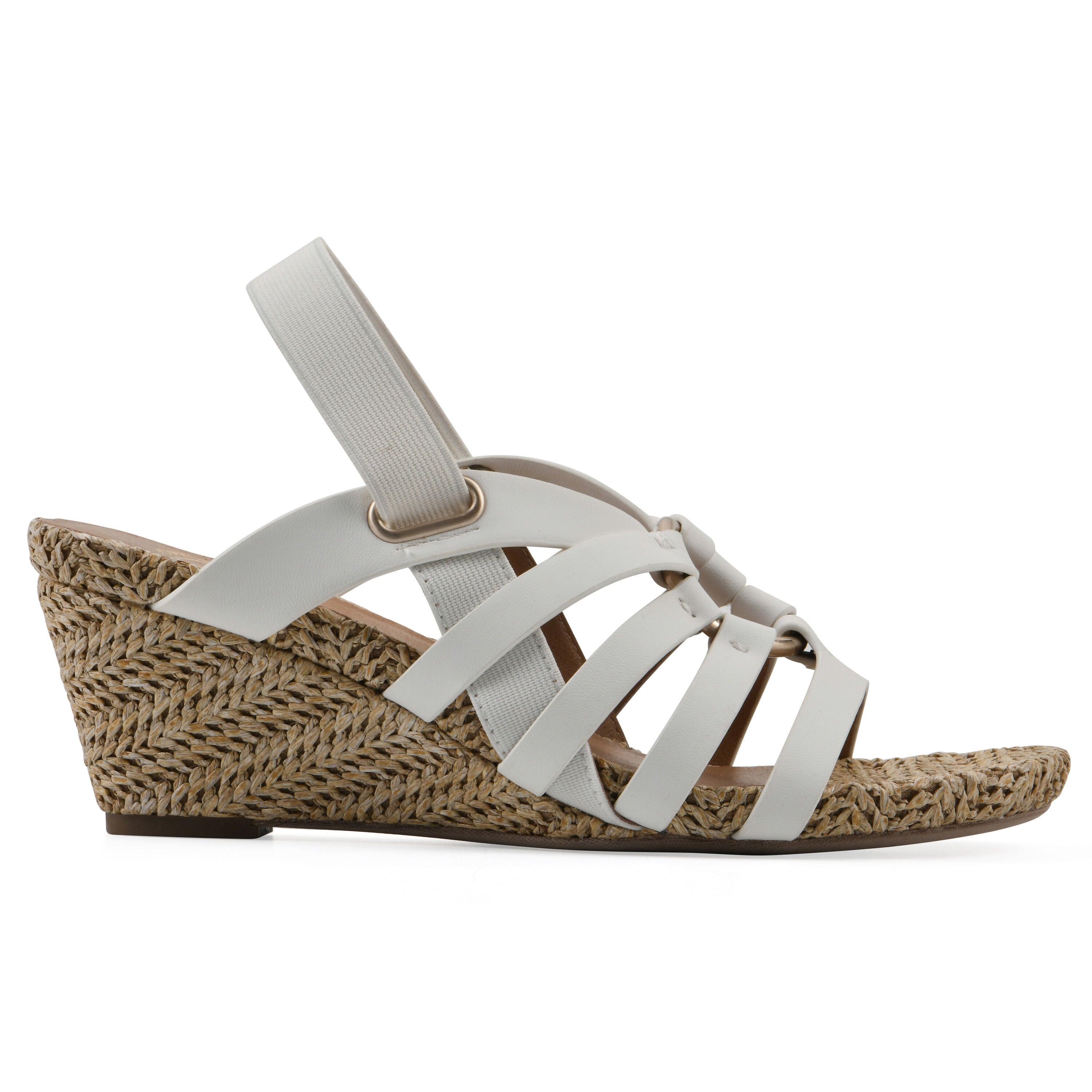 Ataps Wedge Sandal, WHITE SMOOTH, alternate image number 2