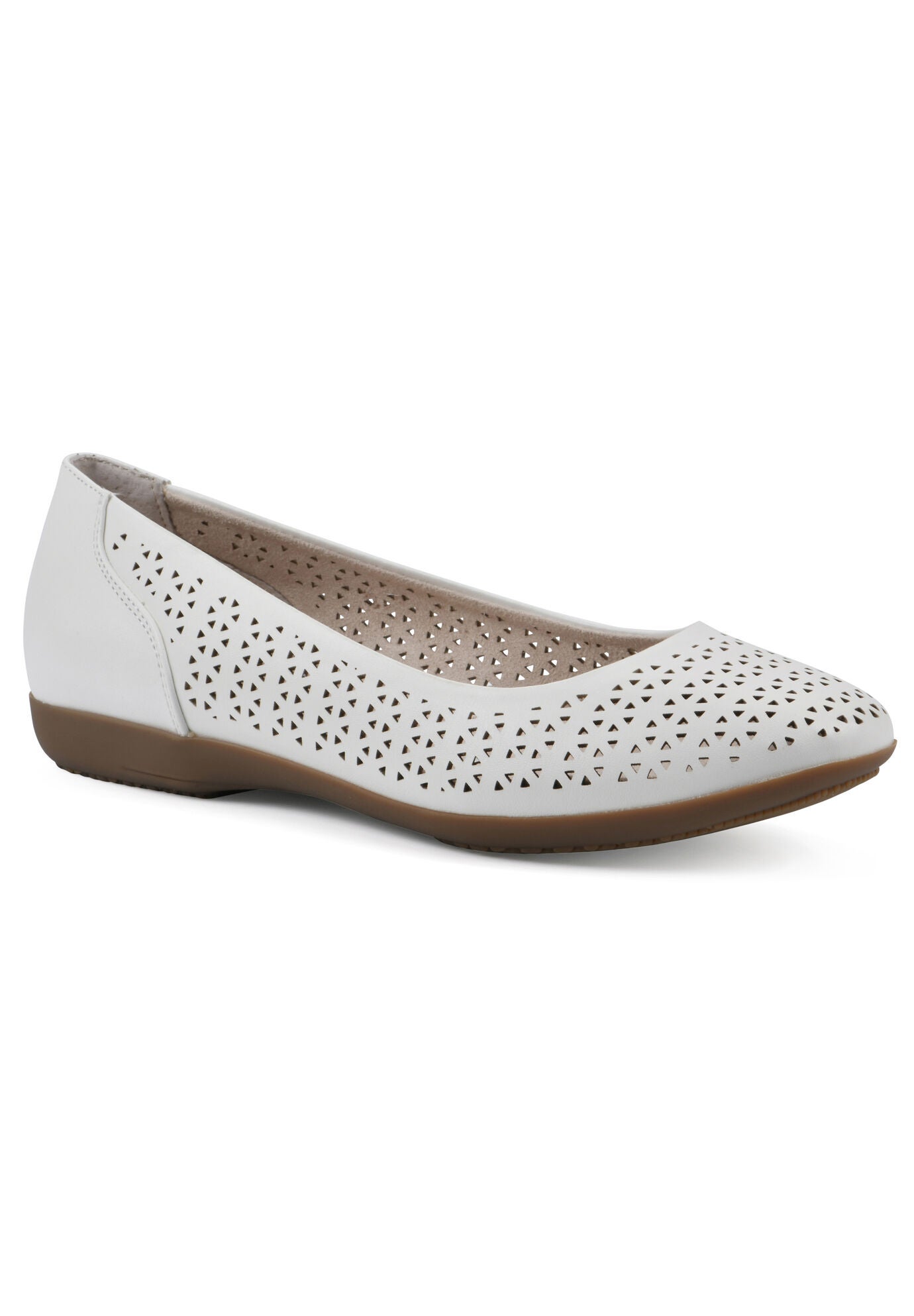 Cindy Casual Flat, WHITE BURNISHED SMOOTH, hi-res image number 0