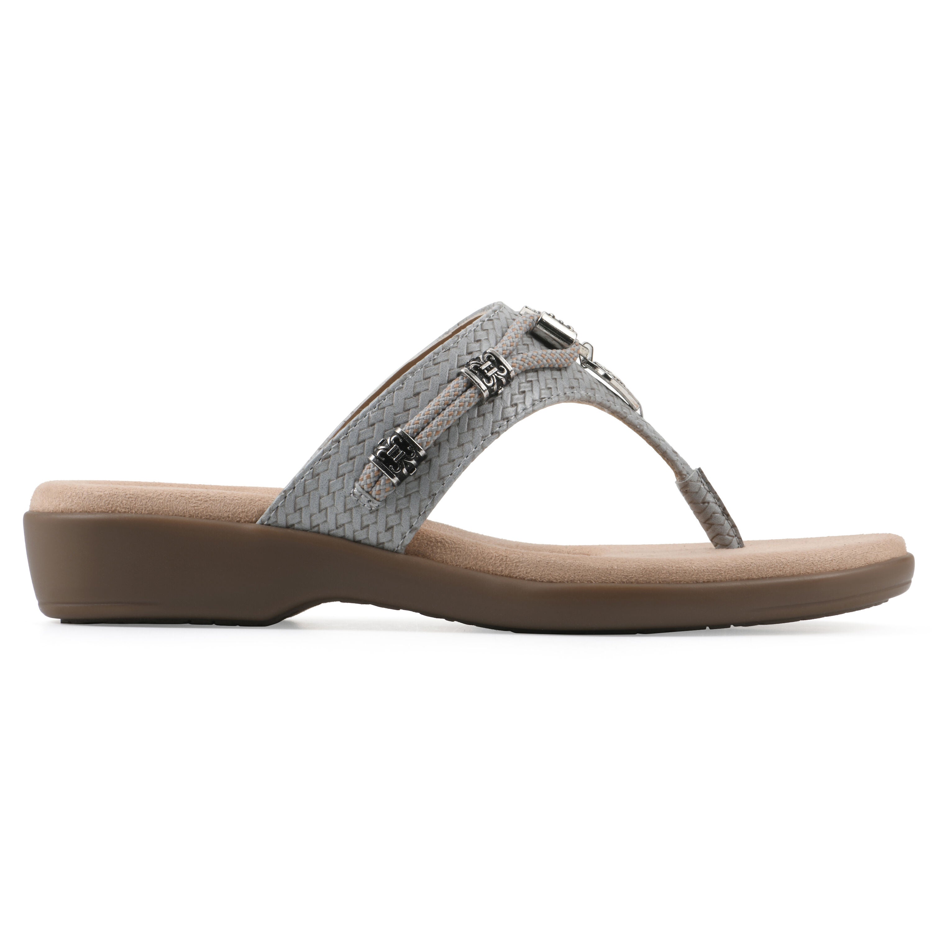 Bainah Thong Sandal, SLATE BLUE WOVEN, alternate image number 2