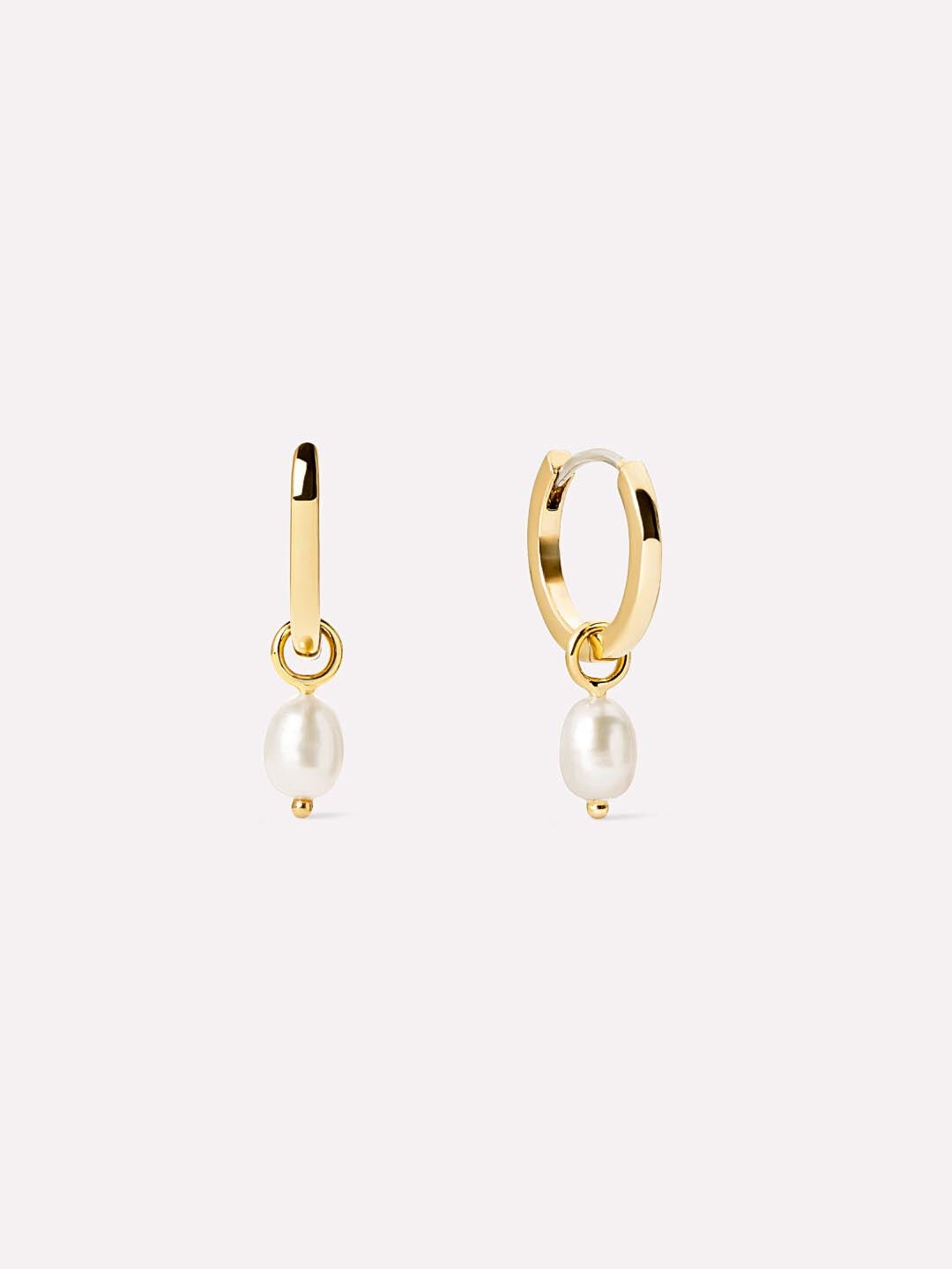 Frida Pearl Huggie Hoops, GOLD, hi-res image number 0