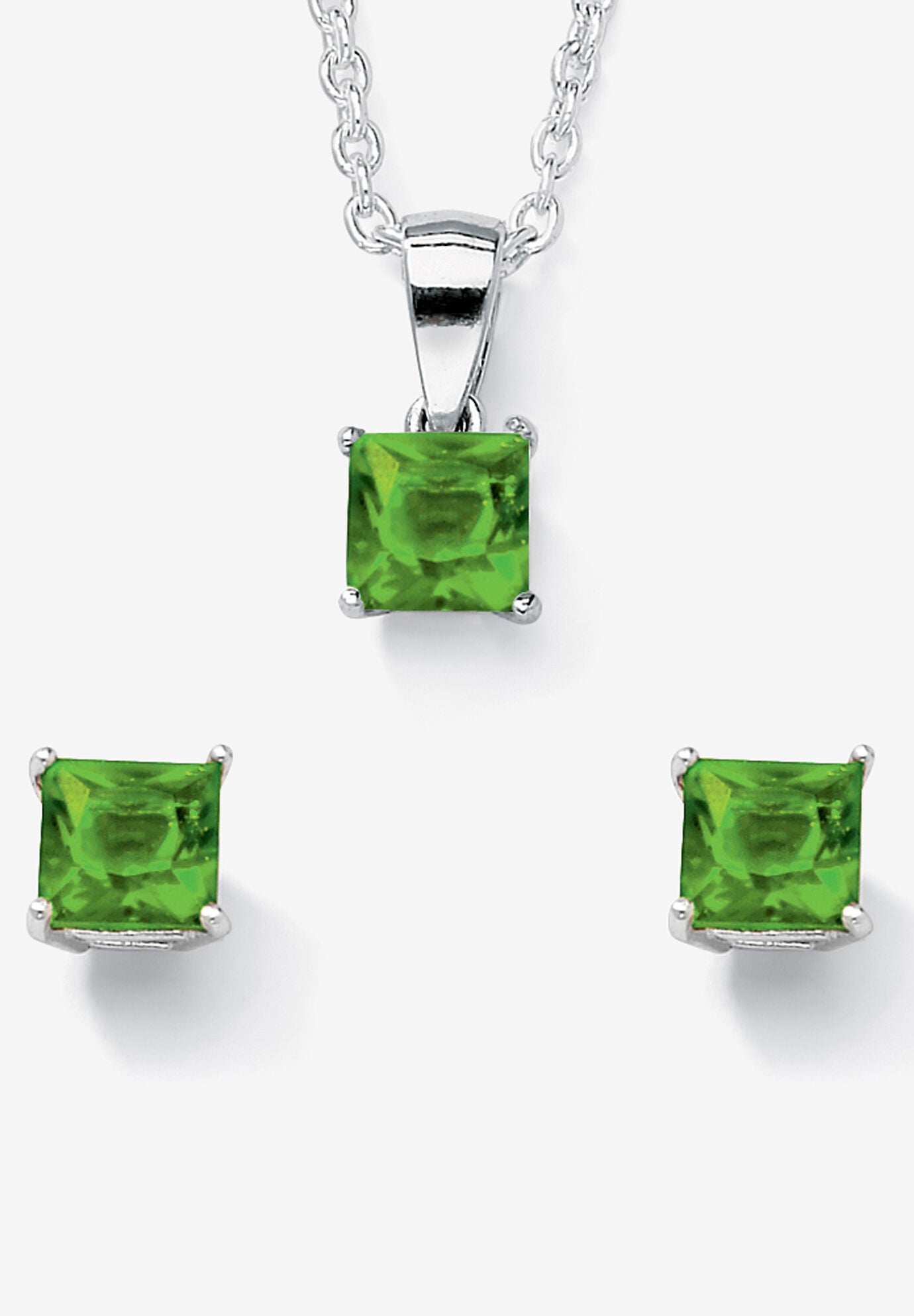 Birthstone Jewelry Set In .925 Silver, AUGUST, hi-res image number 0