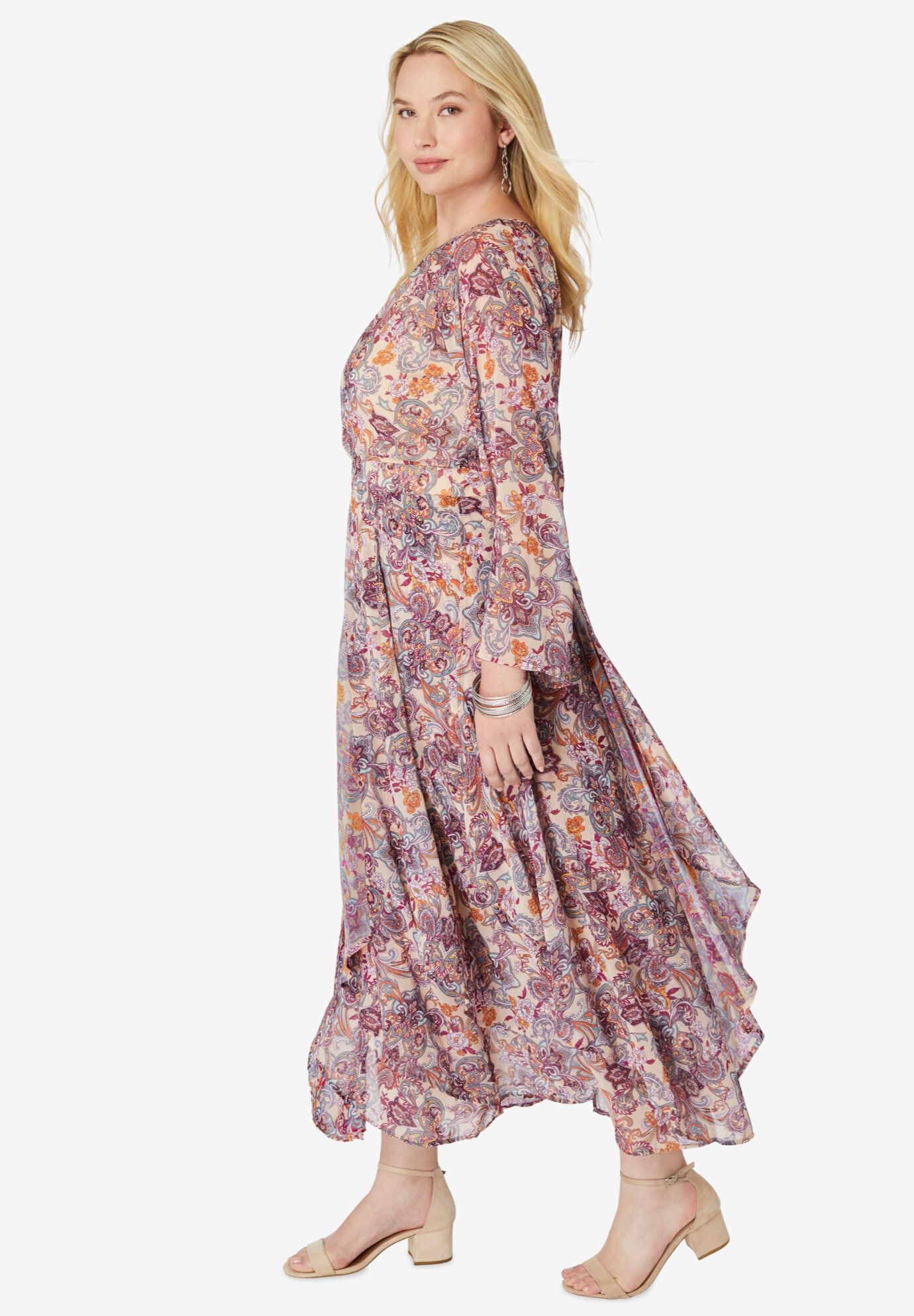 Asymmetric Keyhole Maxi Dress, , alternate image number 2