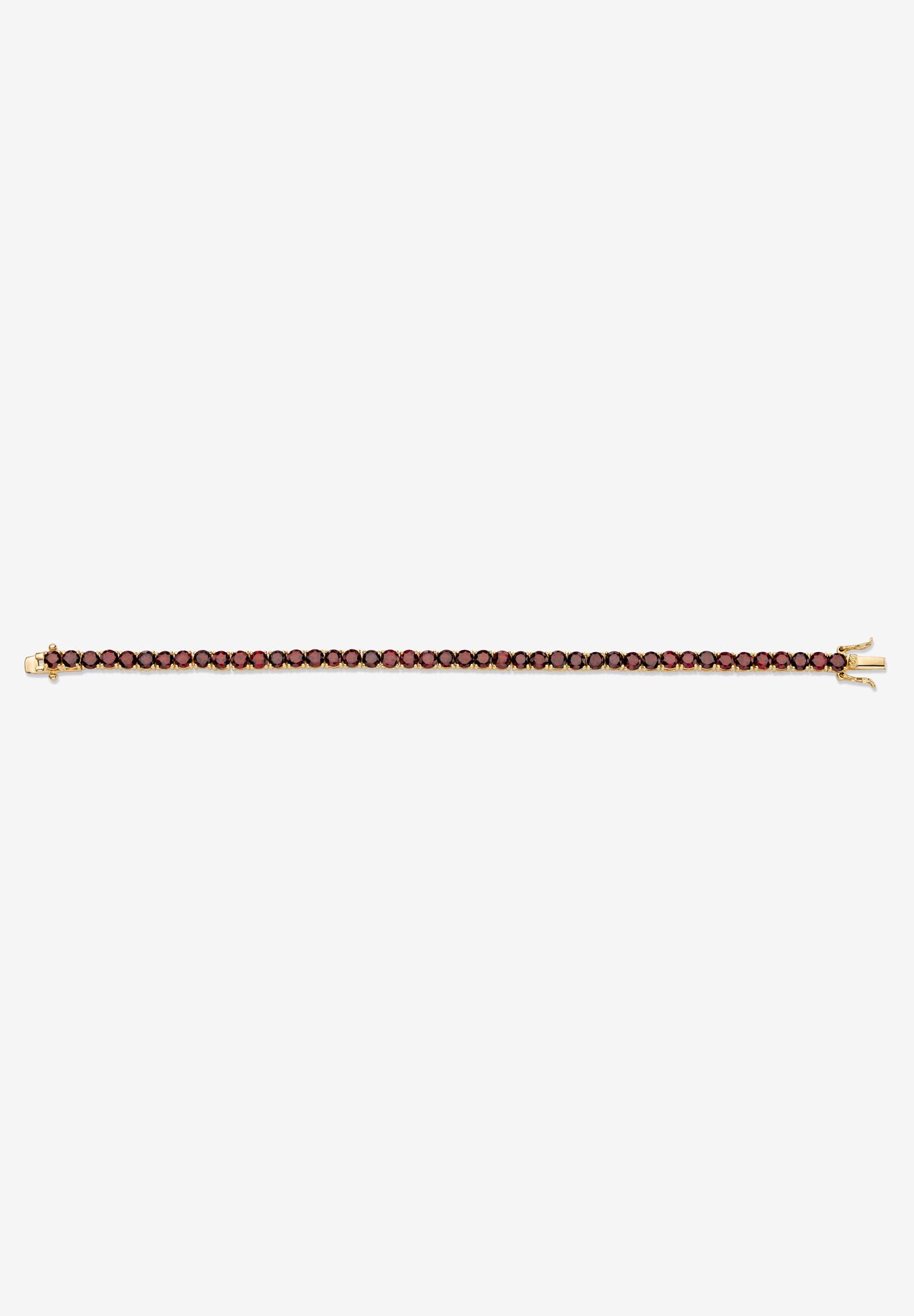 12.90 Tcw Round Genuine Red Garnet Yellow Gold-Plated Tennis Bracelet 7.25 inches, , alternate image number 3