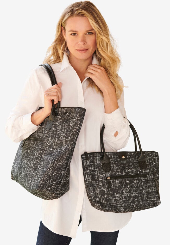 2-Piece Weekender Bag, BLACK GRAPHIC TEXTURE, hi-res image number null