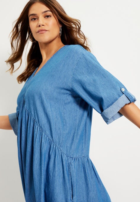 Ruffled Denim Talluhla Dress, , alternate image number null