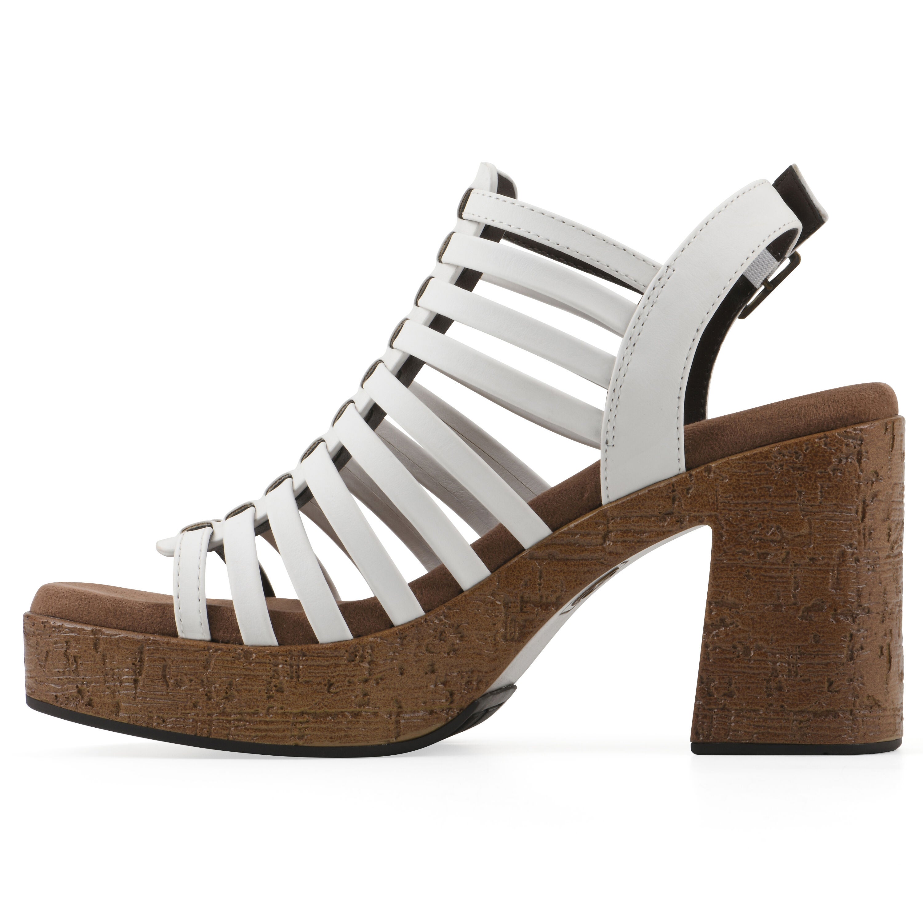 Barbea Platform Sandal, WHITE SMOOTH, alternate image number 3