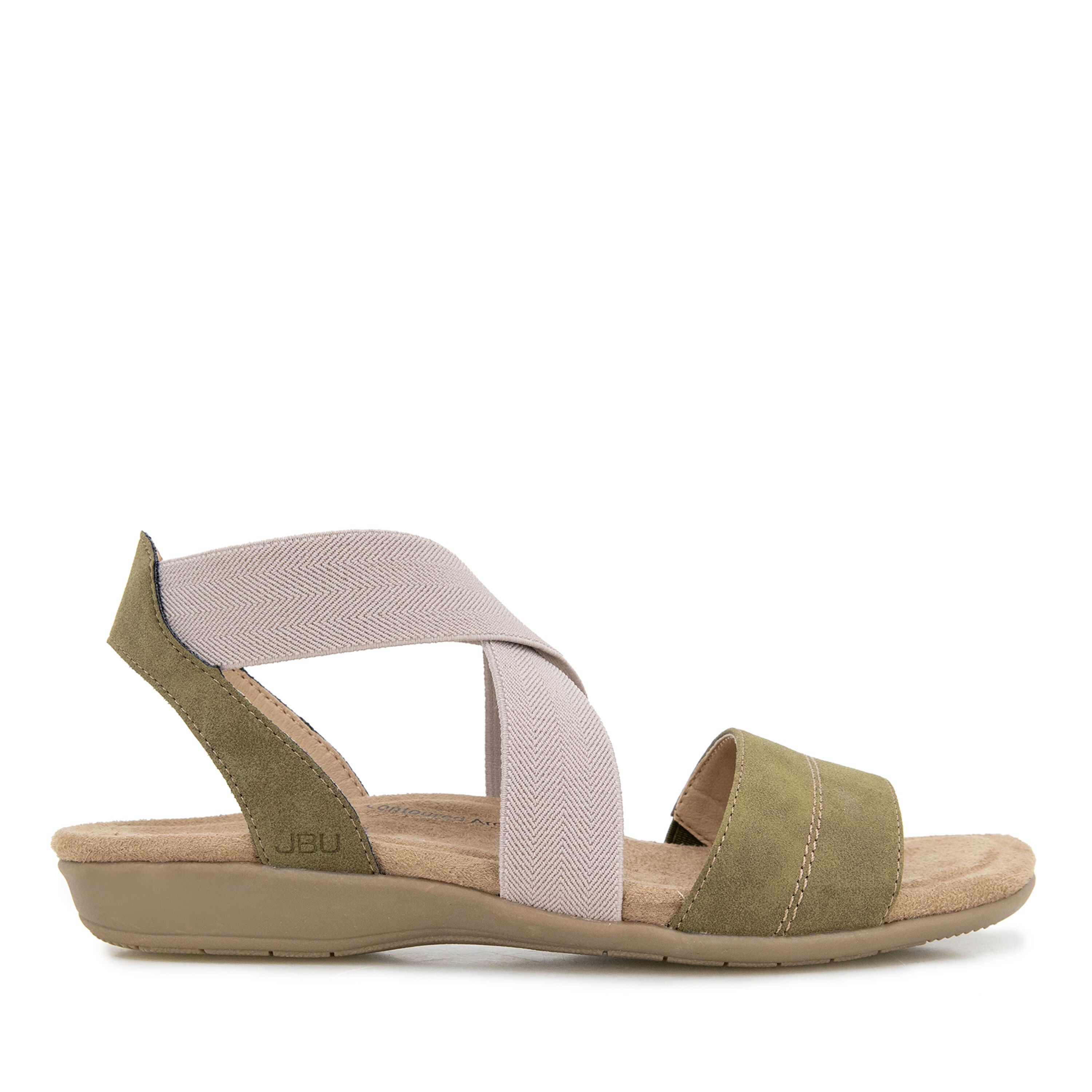 Meg Slip-On Flat Sandal, OLIVE TAUPE, alternate image number 2