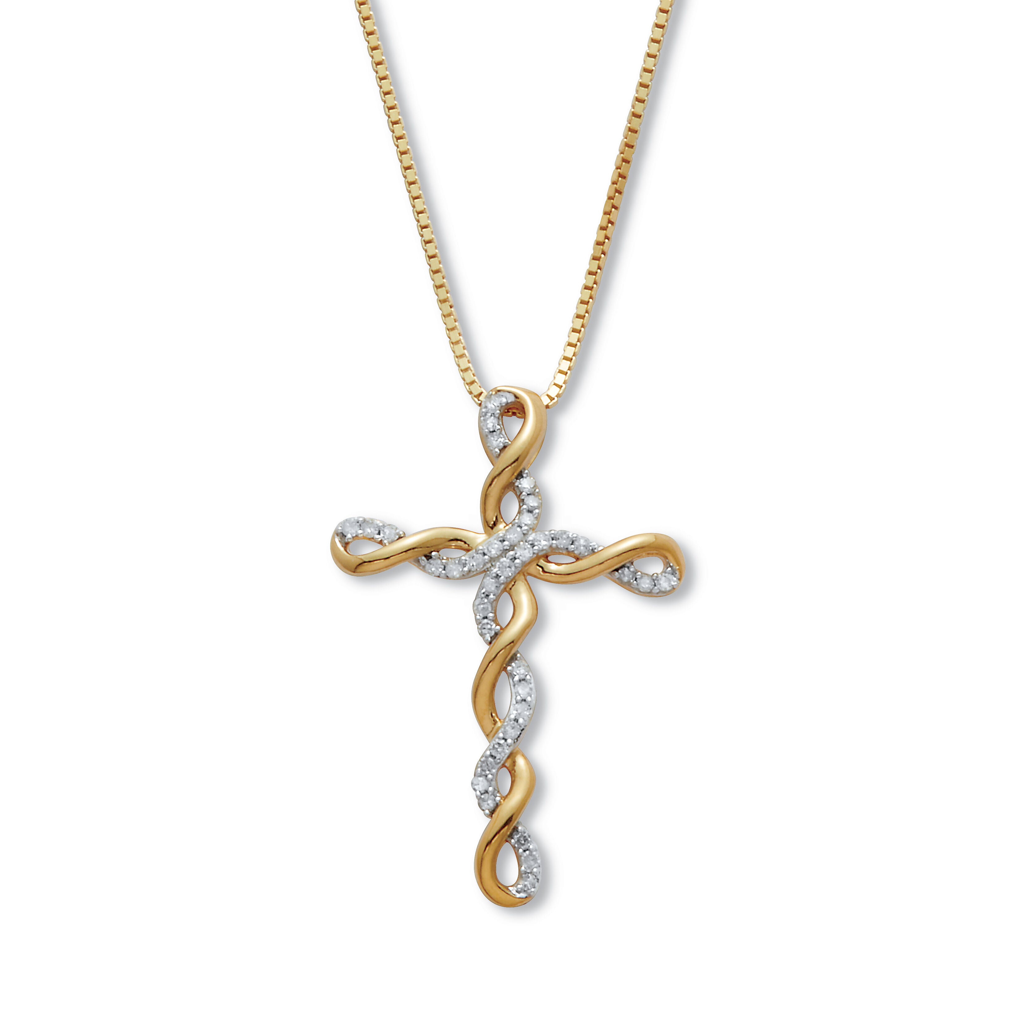 .20 TCW Diamond 18K Gold-Plated Sterling Silver Pendant and Chain 18 Inches, WHITE, hi-res image number 0