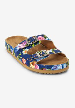 Wide Width Low Wedge Sandals