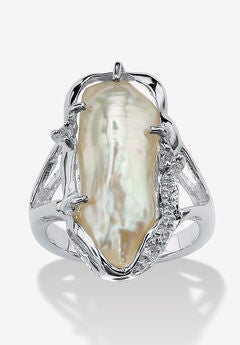 Sterling Silver Cultured Freshwater Pearl And Topaz Ring Jewelry
