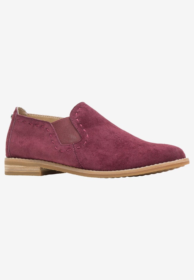 Chardon Slip-On by Hush Puppies, DARK WINE SUEDE, hi-res image number 0