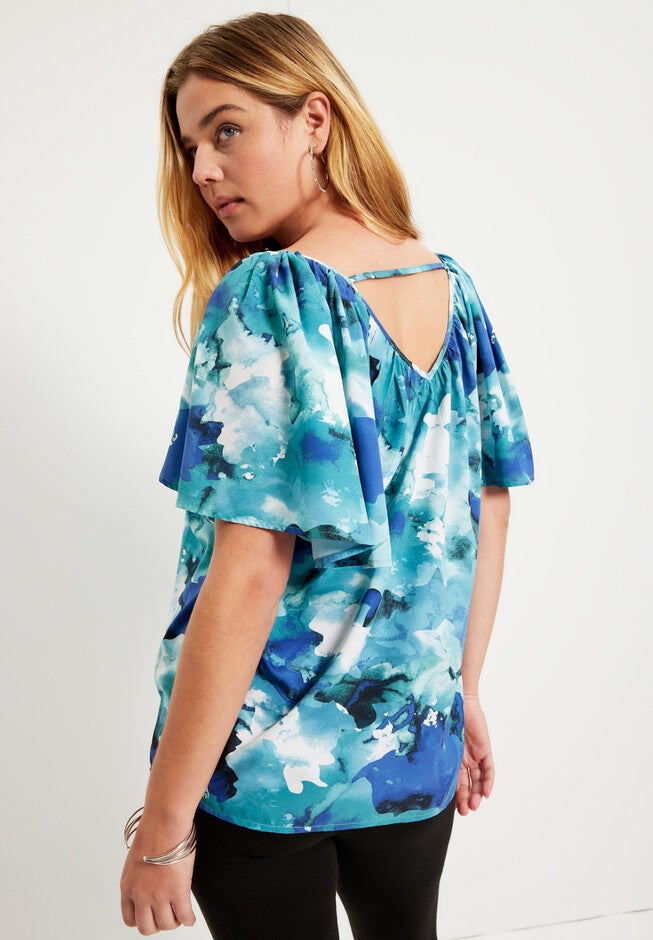 Flutter-Sleeve Top, , on-hover image number null