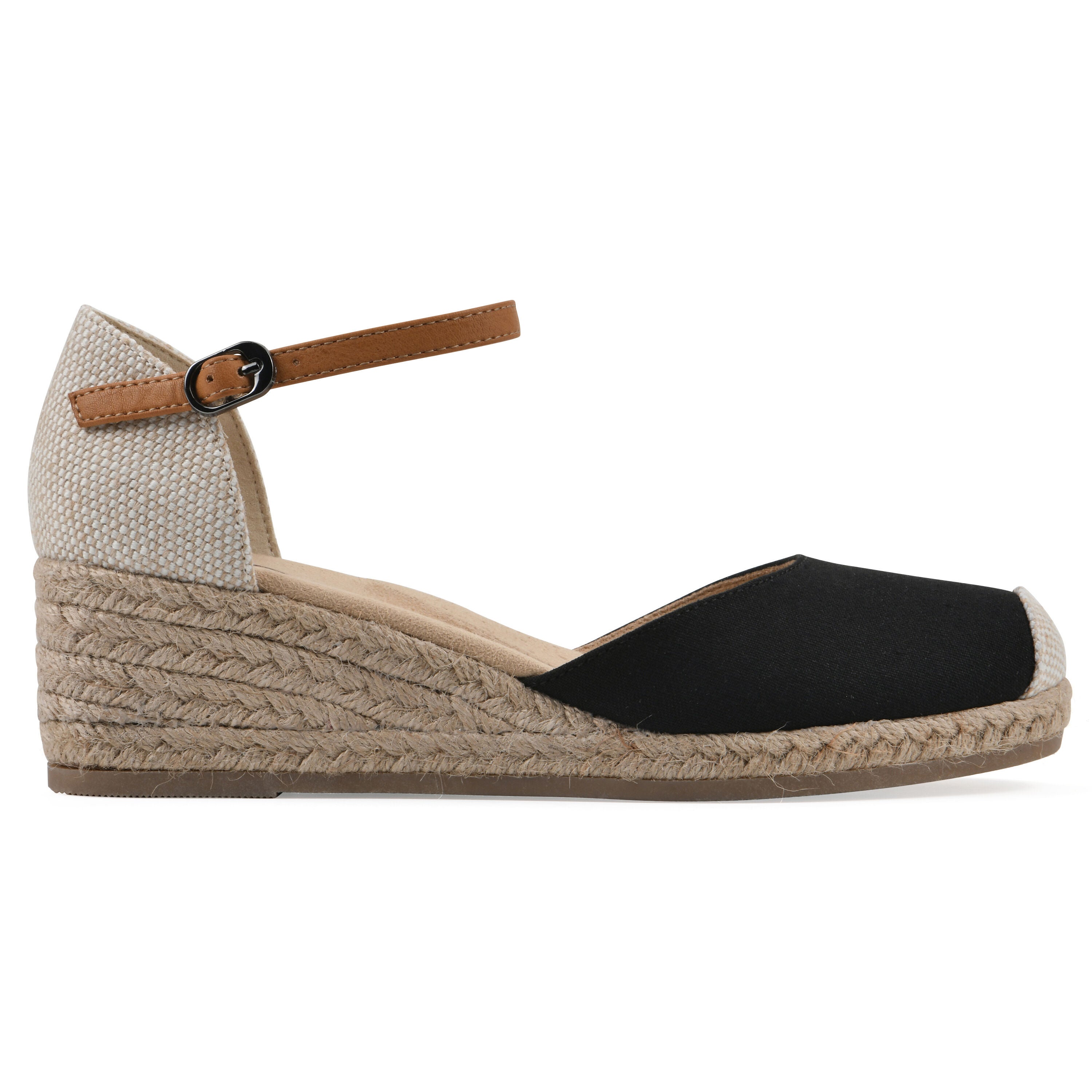 Maize Espadrille Wedge Sandal, BLACK FABRIC, alternate image number 2