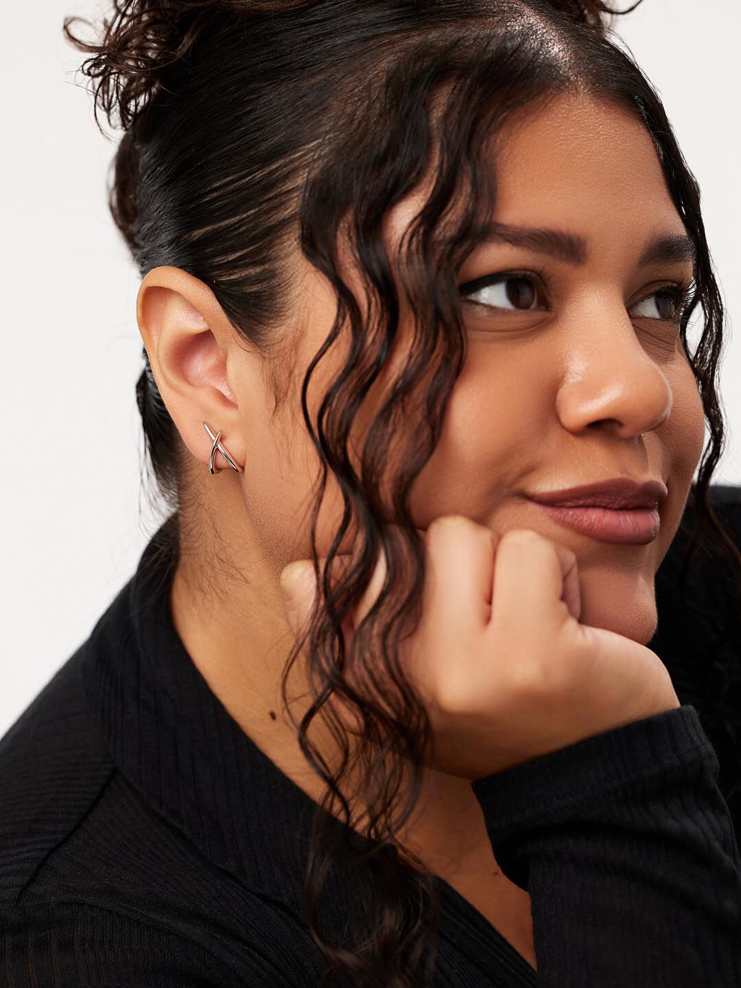 Sloane Stud Earrings, SILVER, alternate image number 4