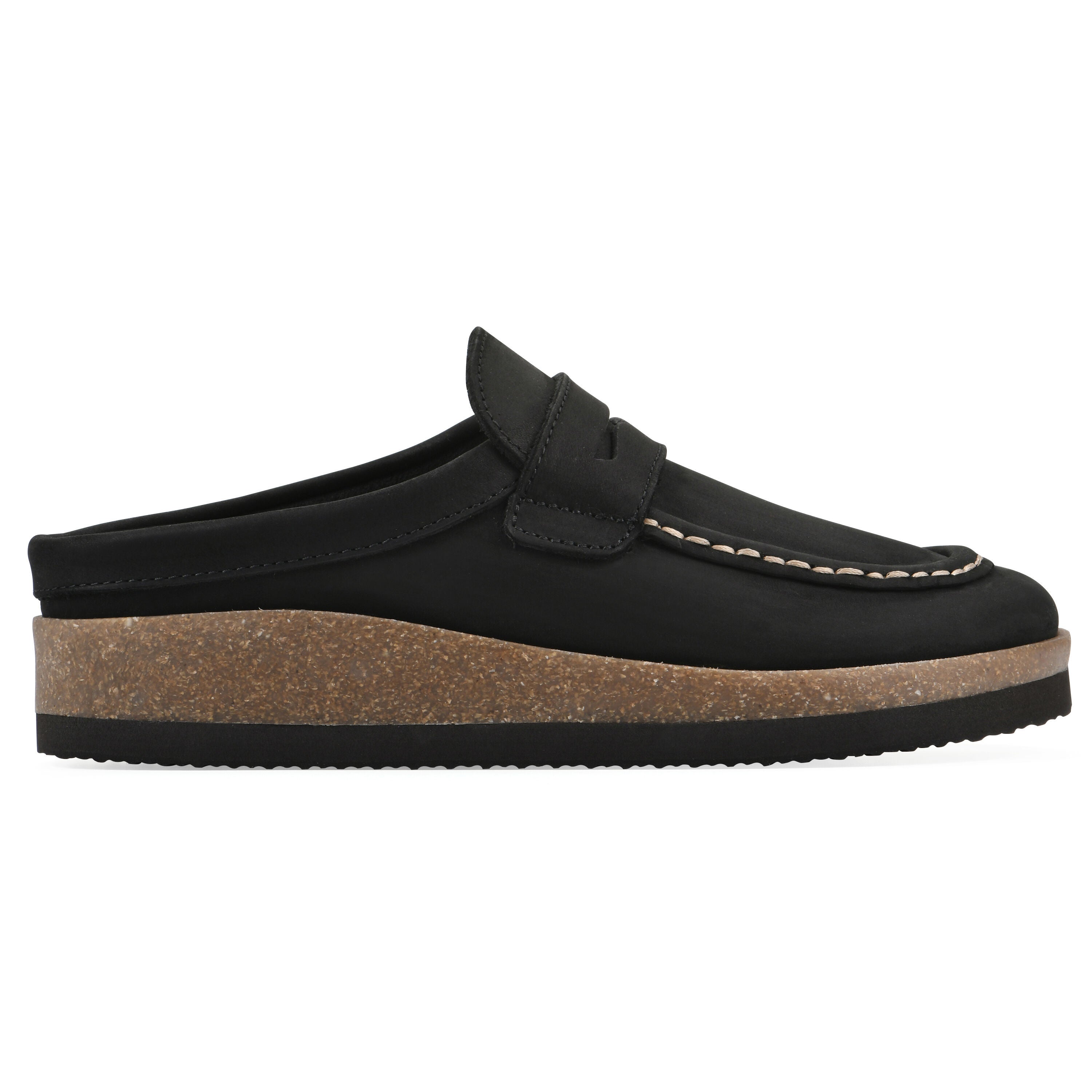 Brinlee Footbeds Clog, BLACK NUBUCK, alternate image number 2