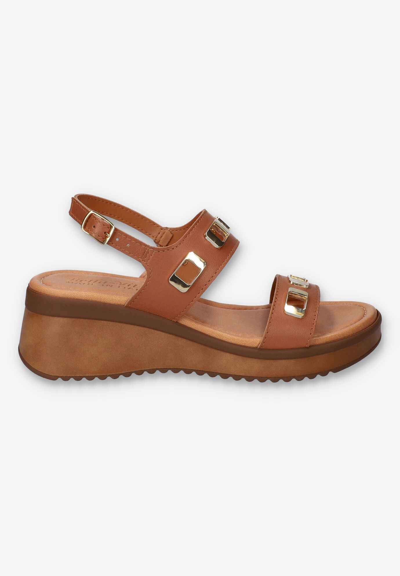 Vic-Italy Wedge Sandal, WHISKEY LEATHER, alternate image number 2