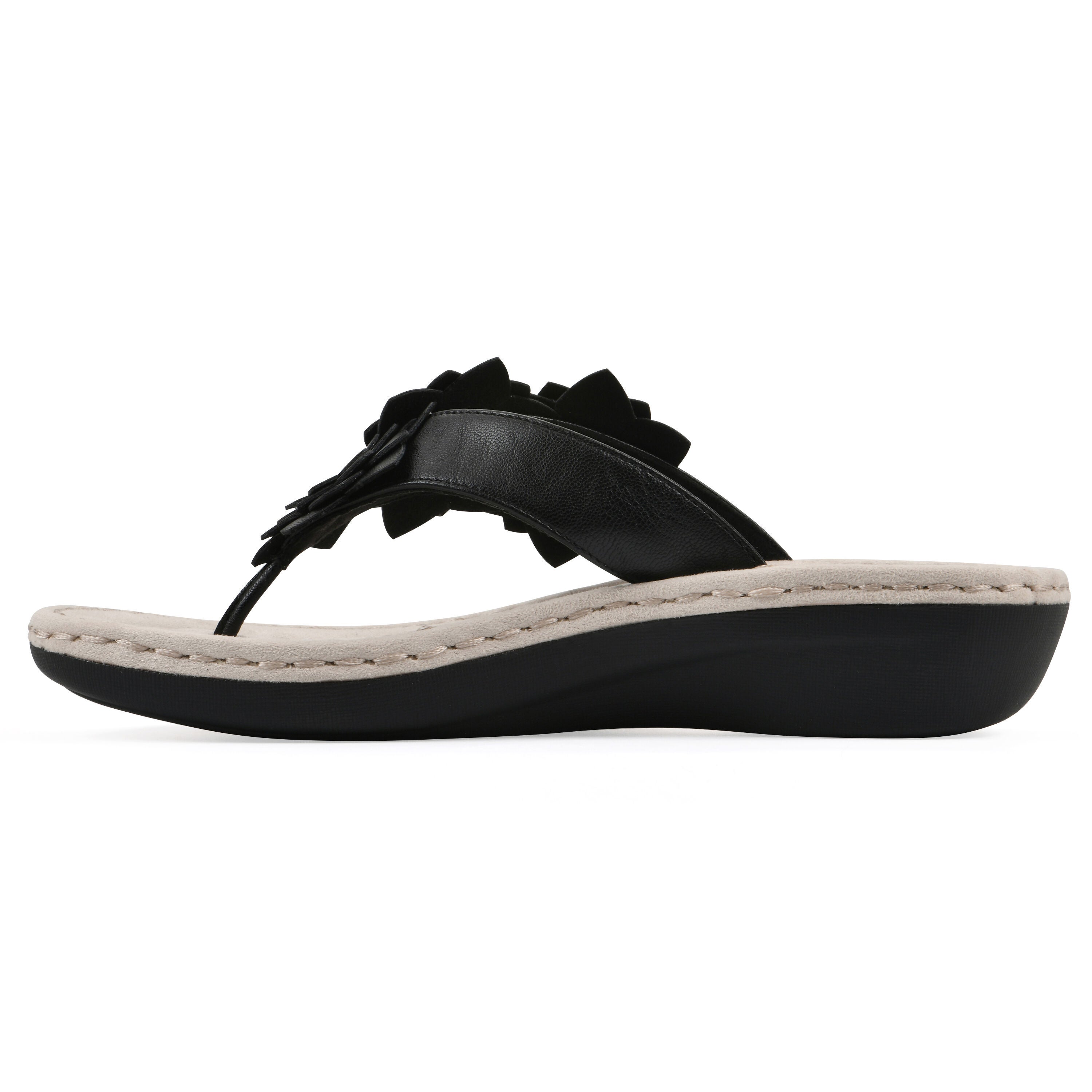 Content Thong Sandal, BLACK SMOOTH, alternate image number 3