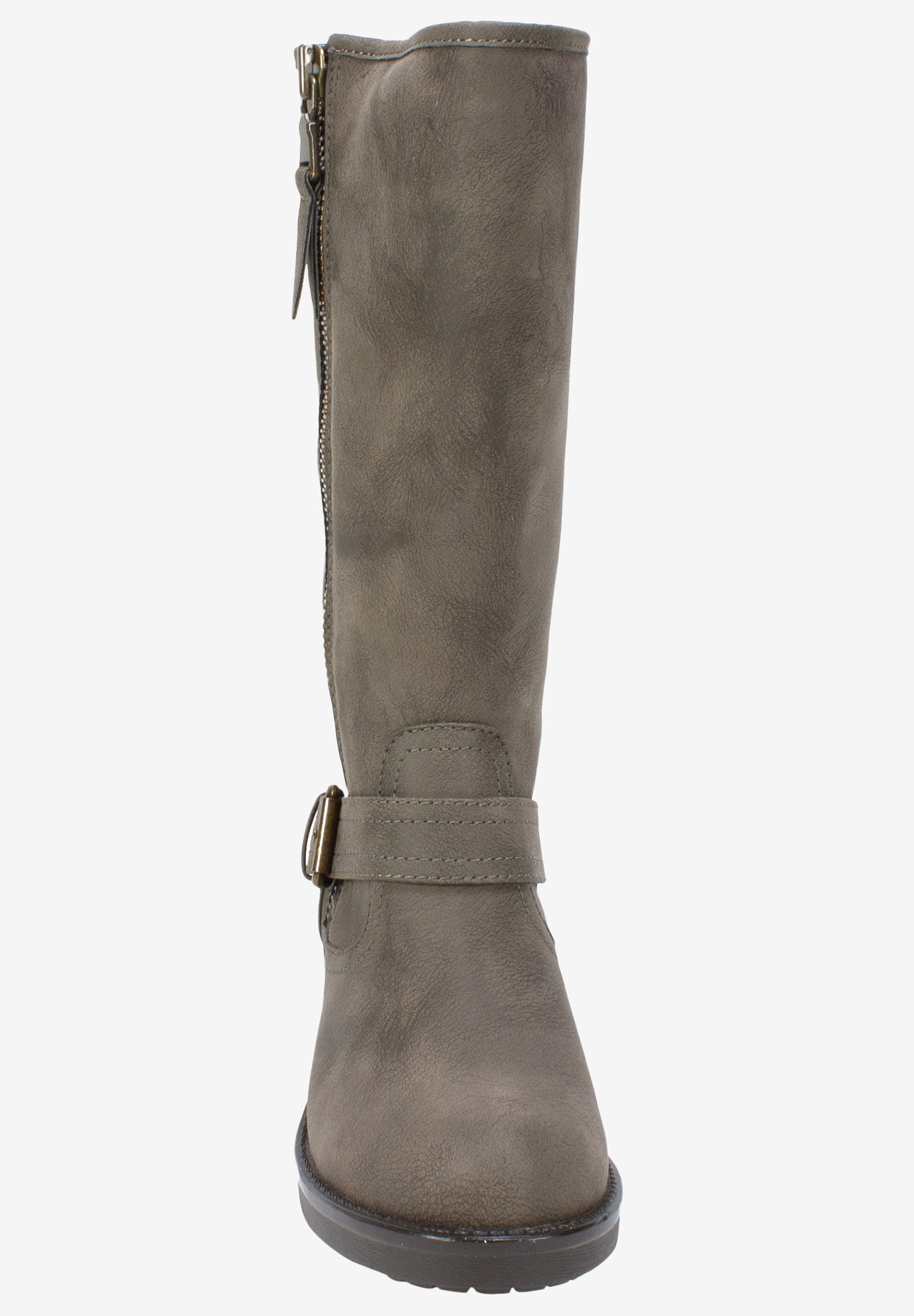 Tall Rugged Backbeat Boot with Ankle Strap Woman Within