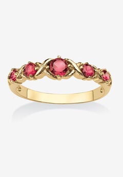Yellow Gold-Plated Simulated Birthstone Ring