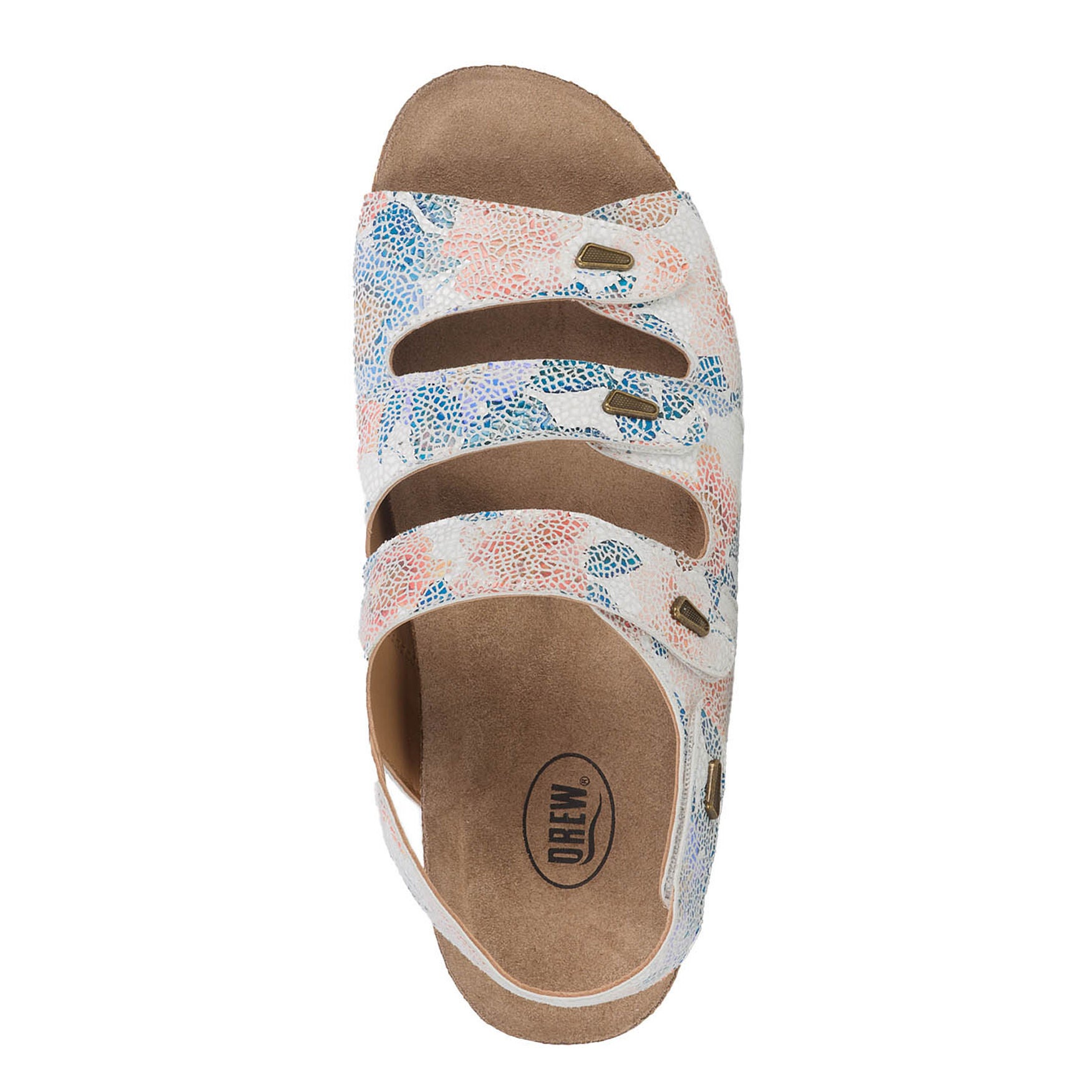 Margo Three Strap Sandal, WHITE BLUE CORAL, alternate image number 5