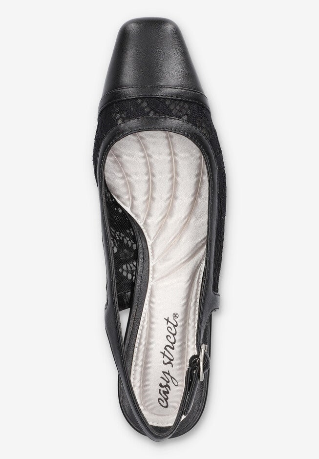 Fortune Square Toe Slingback Pump, BLACK, alternate image number 6