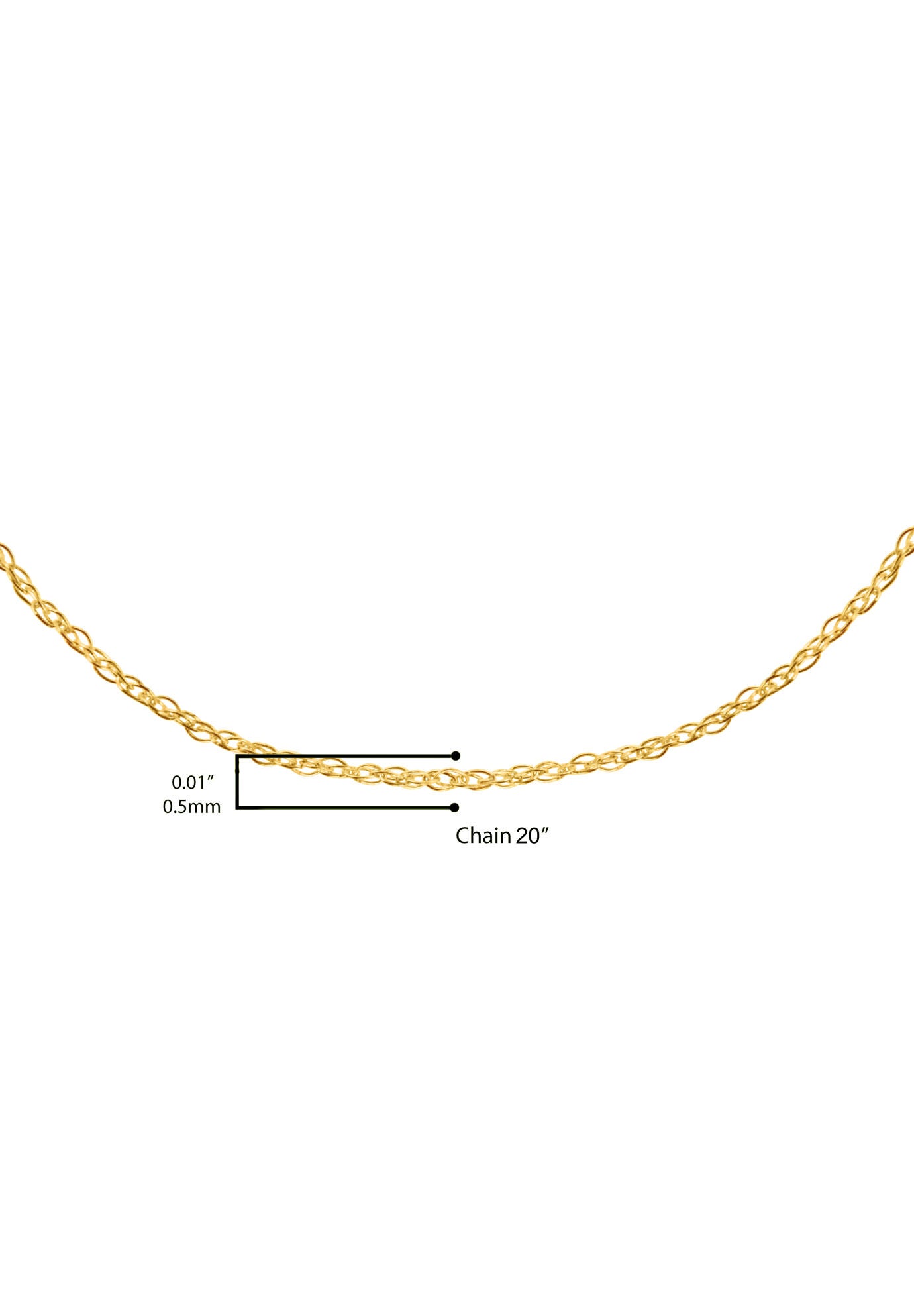 Solid Yellow Gold Rope Chain Necklace Unisex Chain 20 inches, , alternate image number 4