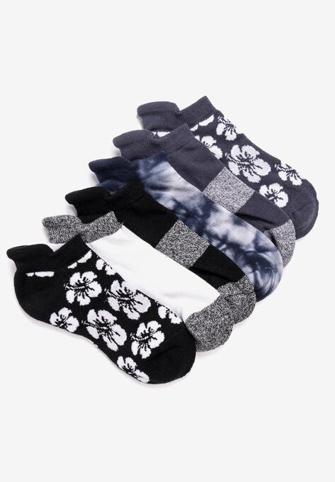 6 Pack Ankle Sport Sock, EBONY, hi-res image number null
