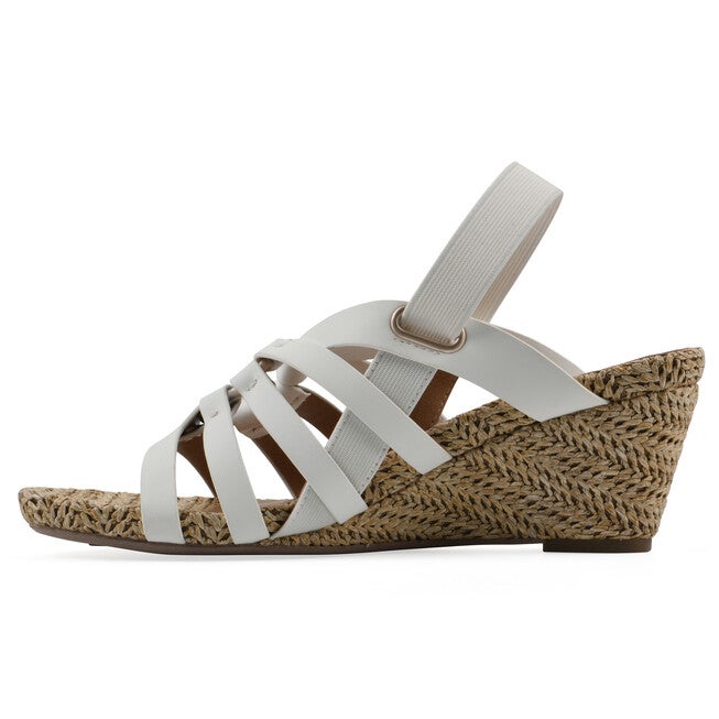 Ataps Wedge Sandal, WHITE SMOOTH, alternate image number 3