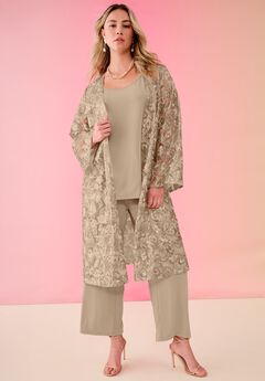 Sequin Lace Duster Pantset