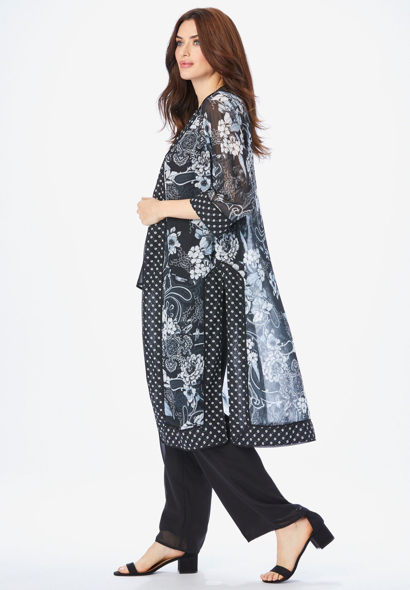 Three Piece Duster Pant Suit