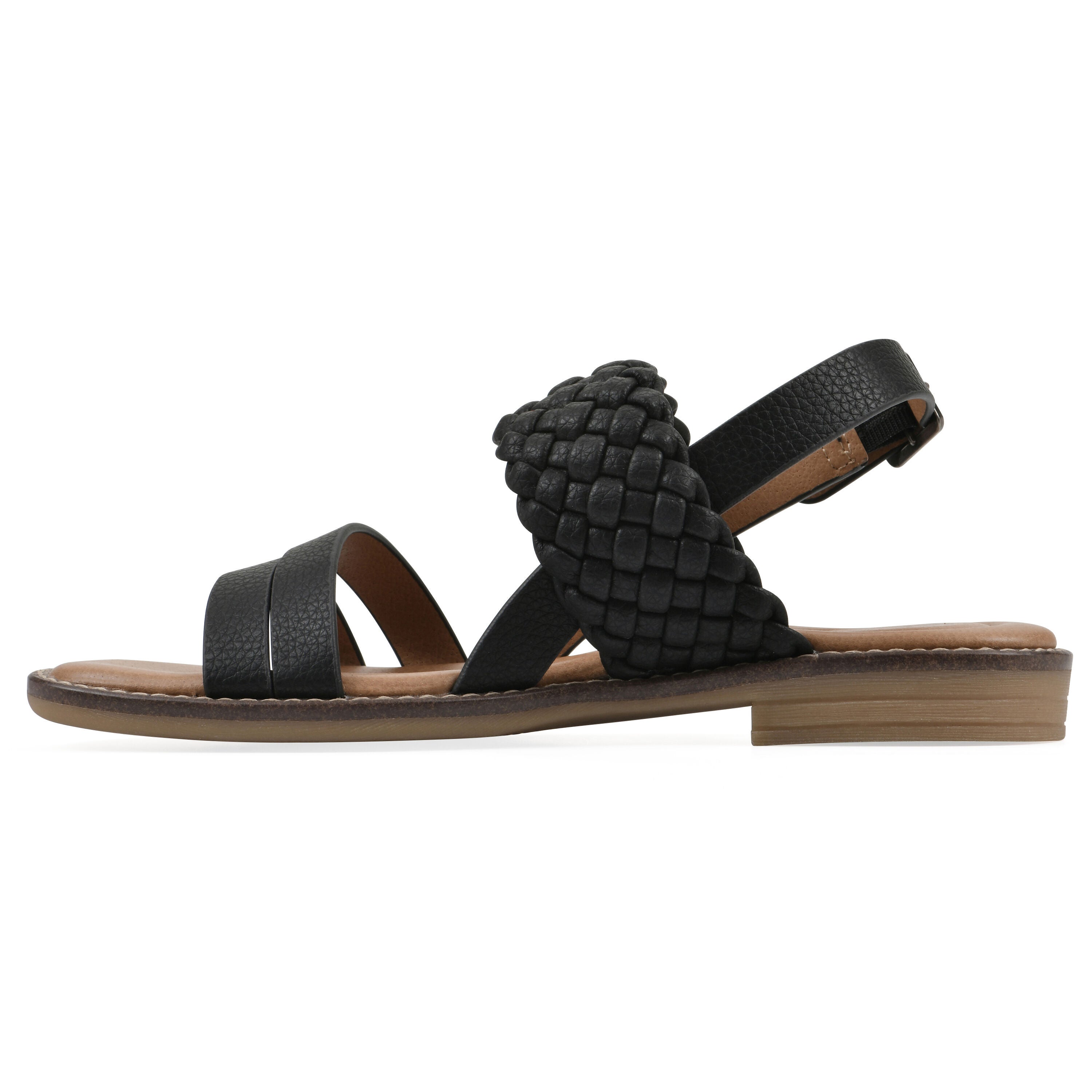 Macaroni Backstrap Sandal, BLACK SMOOTH, alternate image number 3