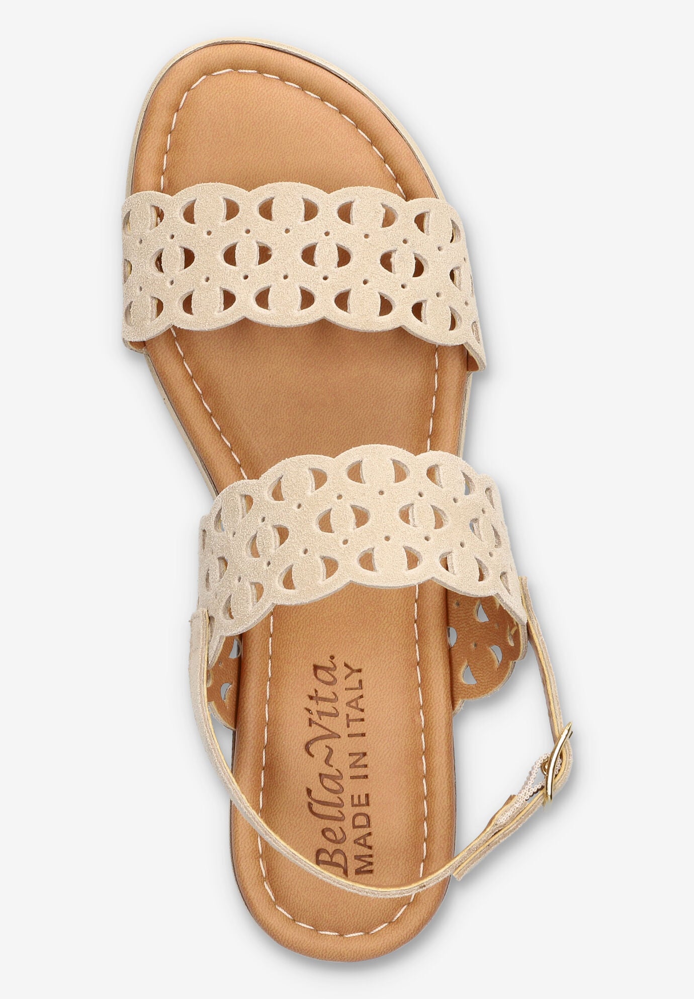 Zoe-Italy Wedge Sandal, STONE SUEDE LEATHER, alternate image number 6