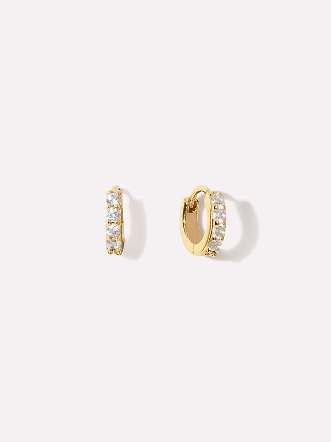 Suzanne Huggie Hoop Earrings, GOLD, hi-res image number 0