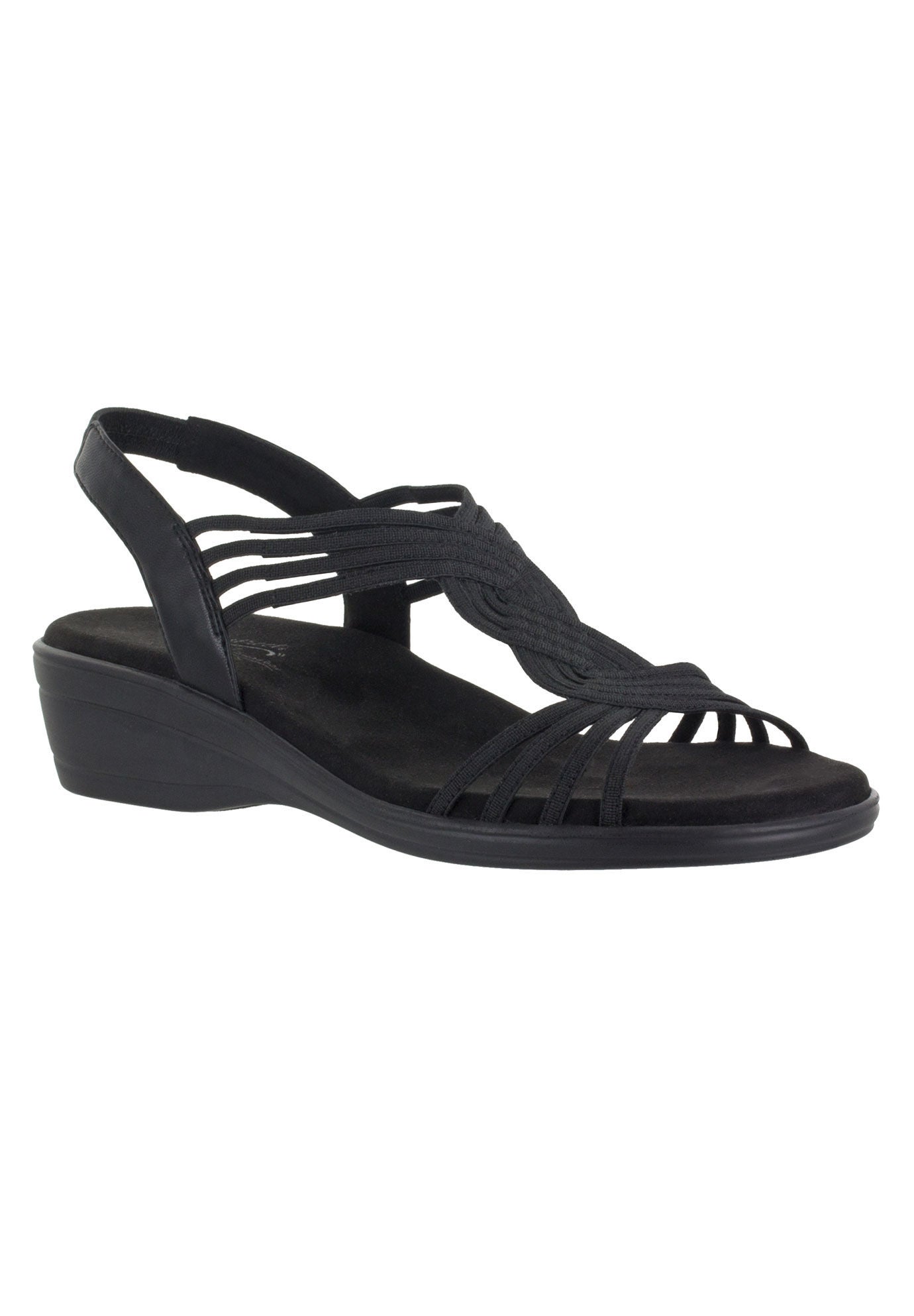 Natara Sandals by Easy Street&reg;, BLACK, hi-res image number 0