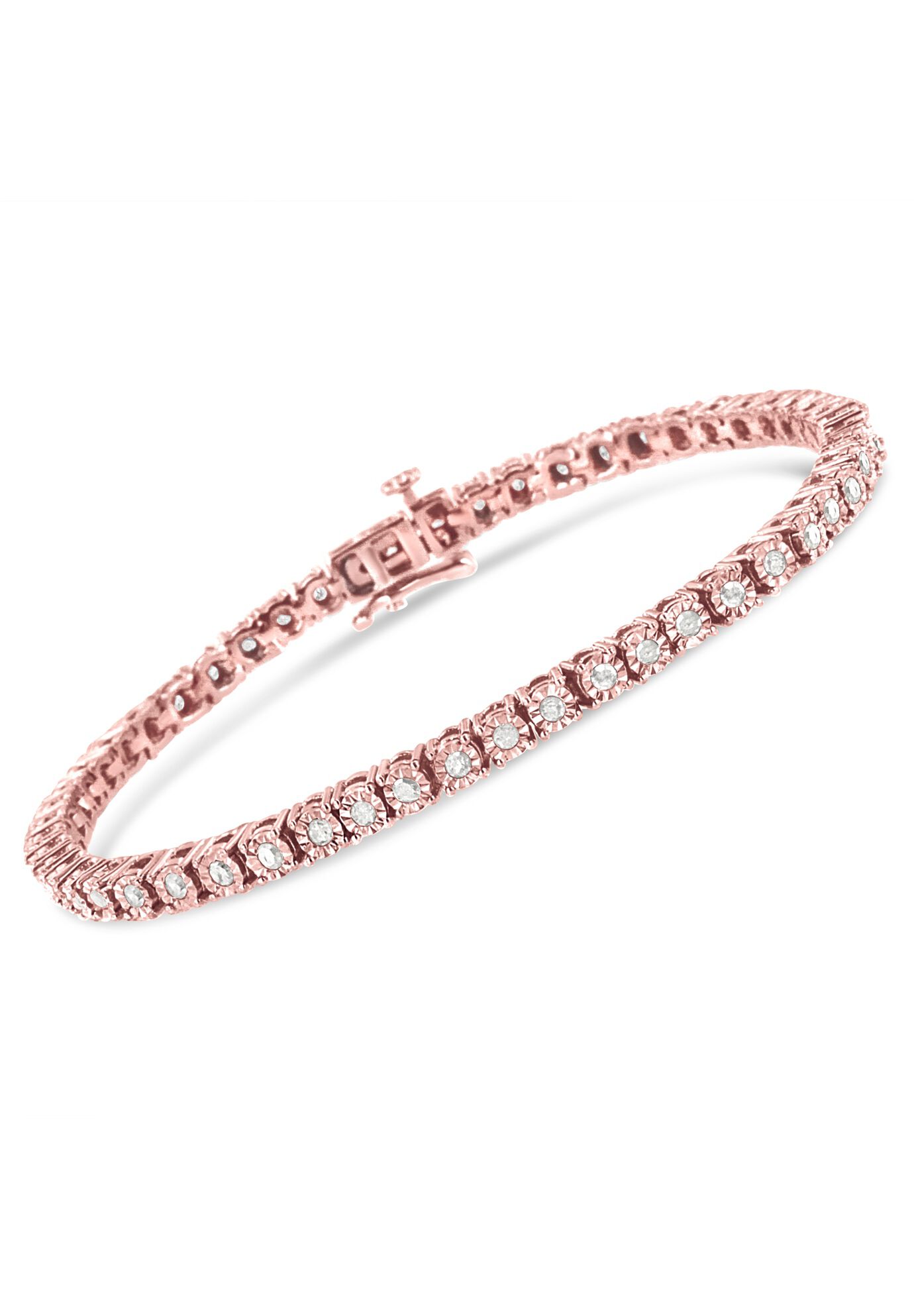 Silver 1.0 Cttw Miracle-Set Diamond Tennis Bracelet - 10 inches, , on-hover image number 1