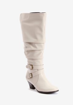 Plus Size White Knee High Boots