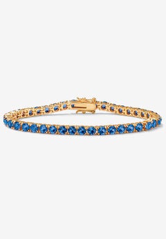 Birthstone Tennis Bracelet In Gold-Plated