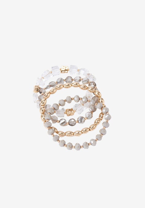 4-Piece Beaded Stretch Bracelet., , alternate image number null