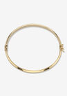 Yellow Gold Plated Sterling Silver Beaded Edge Bangle Bracelet 7.5 Inches Jewelry, , on-hover image number null