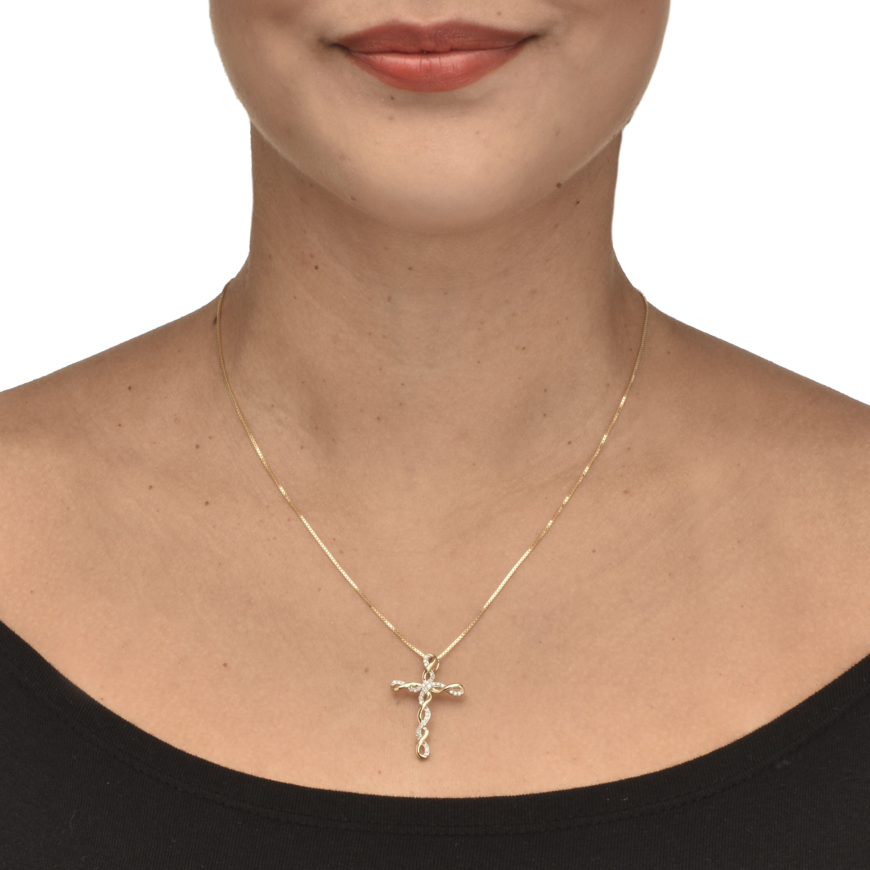 .20 TCW Diamond 18K Gold-Plated Sterling Silver Pendant and Chain 18 Inches, WHITE, alternate image number 2