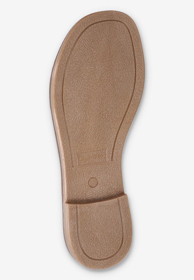 Tya-Italy Flat Sandal, WHITE LEATHER, alternate image number 5