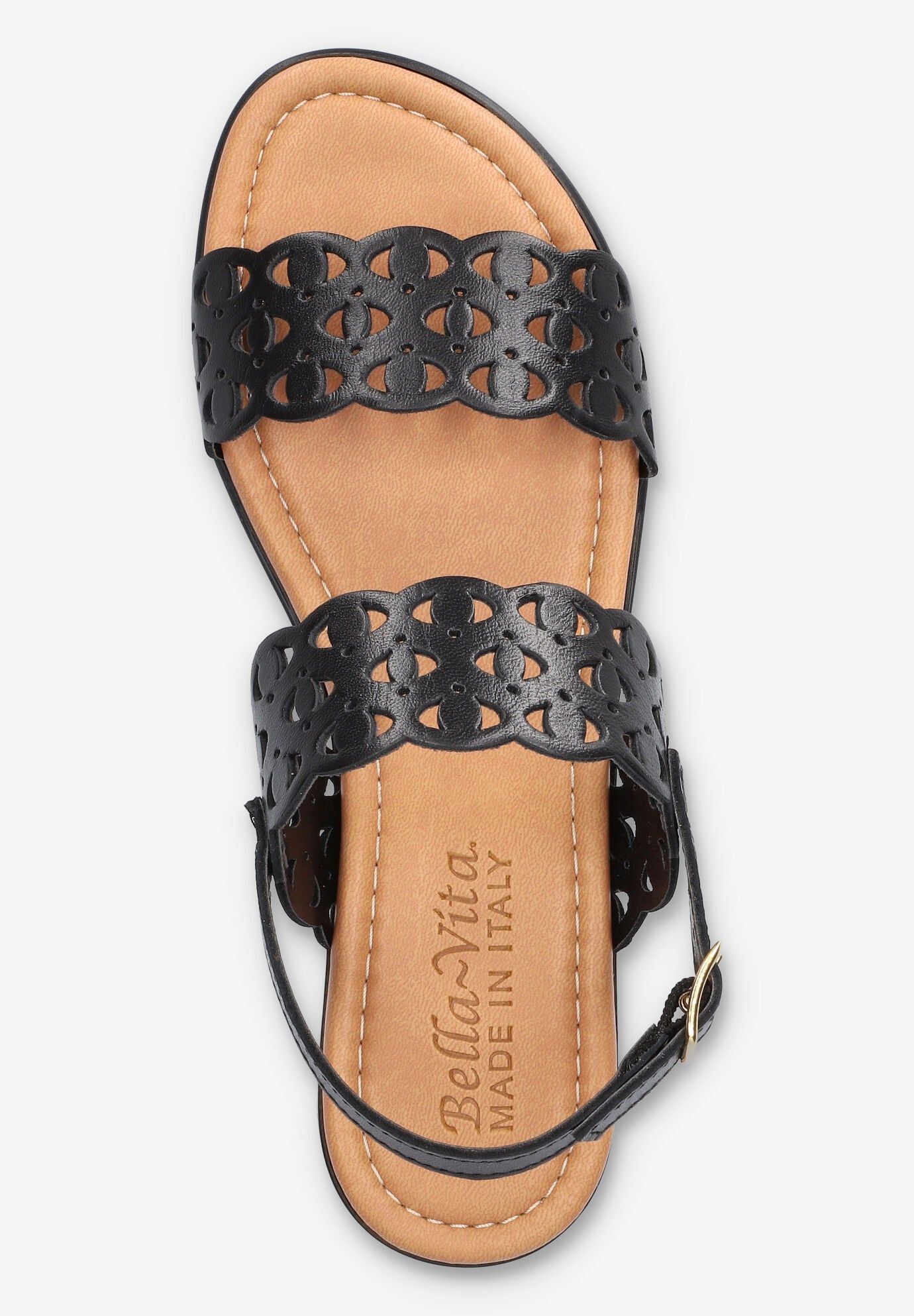 Zoe-Italy Wedge Sandal, BLACK LEATHER, alternate image number 6