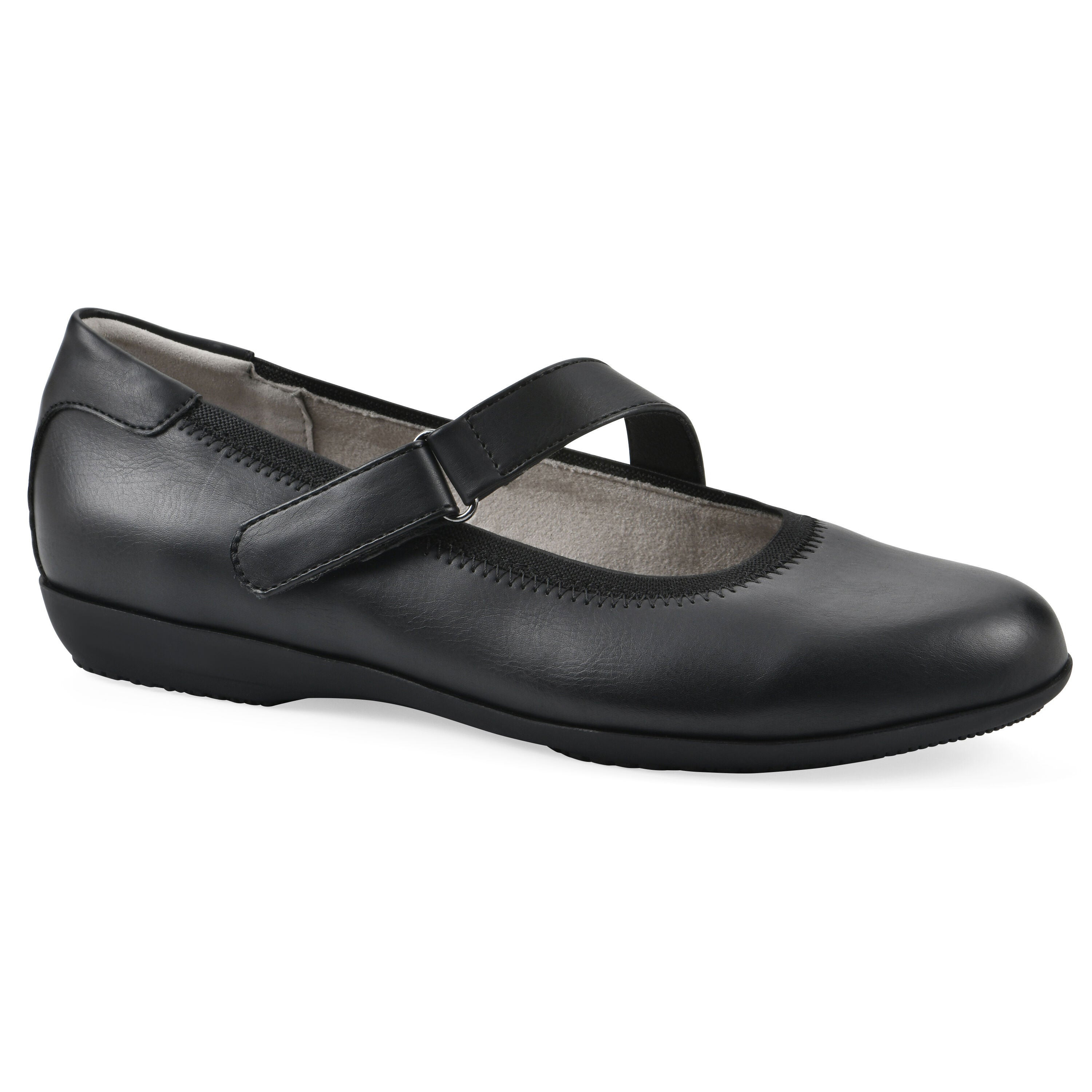 Carwen Mary Jane Flat, BLACK SMOOTH, hi-res image number 0